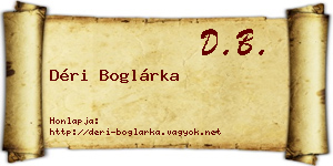 Déri Boglárka névjegykártya